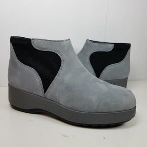 Camper Dessa gray suede ankle boots gore inserts pull-on sz 8 / 38 new